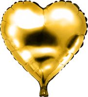 Folieballon hart goud 46 x 49 cm - thumbnail