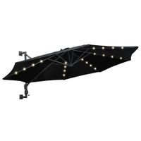 VidaXL Wandparasol met led's 300 cm zwart