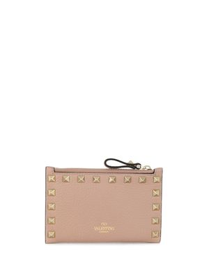 Valentino Garavani porte-cartes Rockstud en cuir - Tons neutres