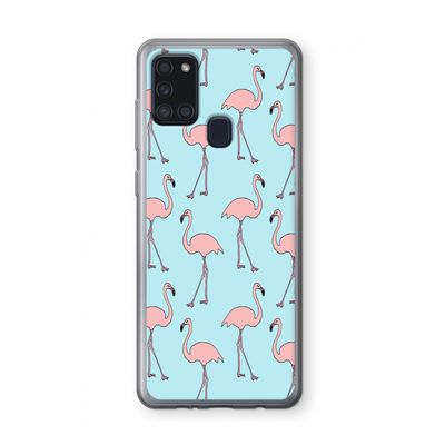 Anything Flamingoes: Samsung Galaxy A21s Transparant Hoesje