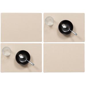 Wicotex luxe Placemats Plain - Set van 12x stuks - beige - 43 x 30 cm - Met anti slip laag - Teflon