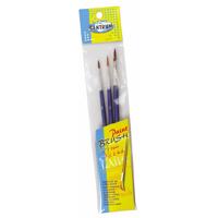 Centrum Penselen - set van 3x stuks - schilderen - kwasten - hobby - schoolspullen