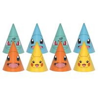 Pokemon feesthoedjes - 16x stuks - H16 cm - themafeest - kinderfeestje