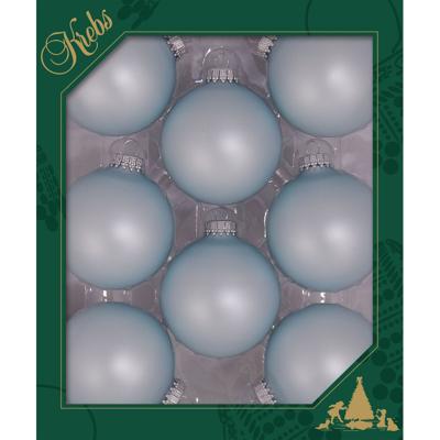 Kerstballen - 8x stuks - lichtblauw - glas - 7 cm?- Kerstversiering/kerstdecoratie