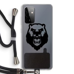 Angry Bear (black): Samsung Galaxy A72 5G Transparant Hoesje met koord