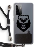 Angry Bear (black): Samsung Galaxy A72 5G Transparant Hoesje met koord