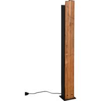 LED Vloerlamp - Trion Nuri - 3 Lichtpunten - E27 Fitting - Vierkant - Bruin - Metaal