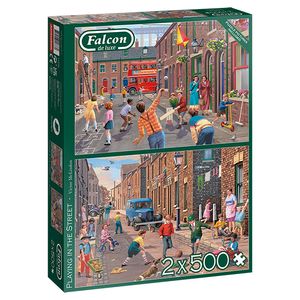 Falcon de luxe Playing in the Street (2x500 stukjes) - Legpuzzel voor volwassenen