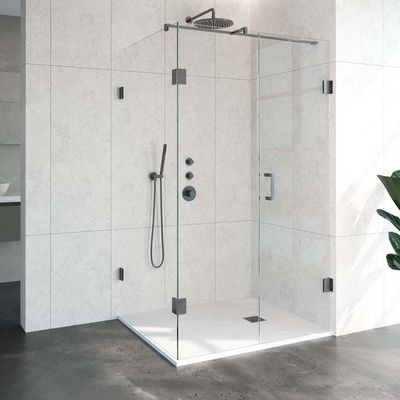 Douchecabine Compleet Just Creating Profielloos 3-Delig 100x120 cm Gunmetal Sanitop