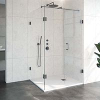 Douchecabine Compleet Just Creating Profielloos 3-Delig 100x120 cm Gunmetal Sanitop