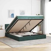 Ottoman bed met matrassen en LED's 200x200cm fluweel