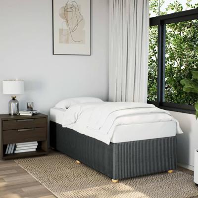 Bedframe zonder matras 80x200 cm stof donkergrijs