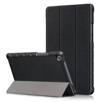 Custer textuur horizontale Flip lederen draagtas voor Huawei MediaPad M5 Lite 8 inch met drie-opvouwbare houder (zwart)