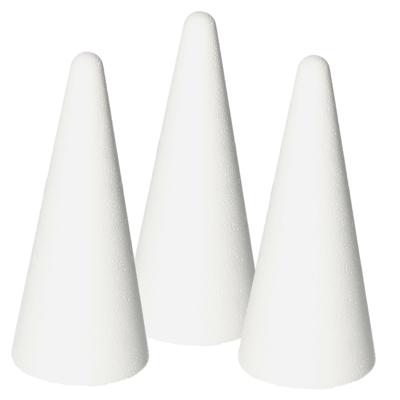 Piepschuim kegel - 3x - wit - H21 cm - styropor vormen - Hobby/diy - knutselmateriaal Piepschuim kegel - 3x - wit - H21 cm - styropor vormen - Hobby/diy - knutselmateriaal