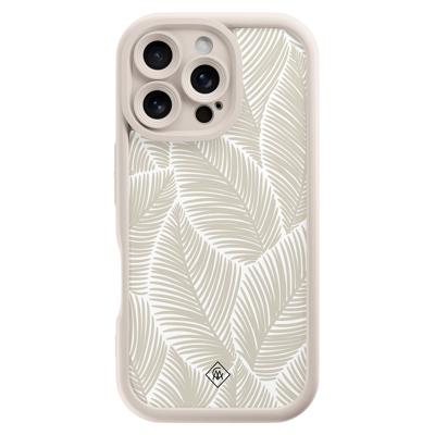 iPhone 16 Pro beige case - Palmy leaves beige