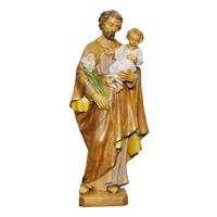 Jozef beeldje - met Jezus op zijn arm - 25 cm - polystone - religieuze beelden - thumbnail