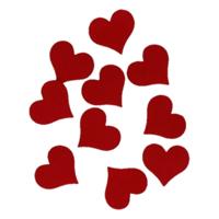 Hobby hartjes vilt - 30x stuks - rood -4cm - knutsel/hobby materiaal