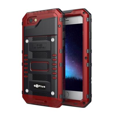 Waterdichte stofdichte schokbestendige zink legering + siliconen case voor iPhone 6 plus & 6s plus (rood)