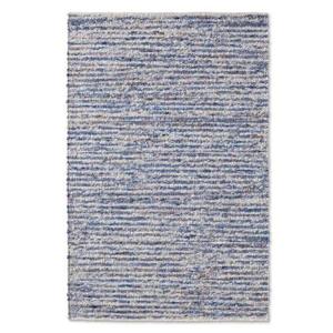 Tapeso Wollen vloerkleed - Thora blauw|crème - 200x290 cm