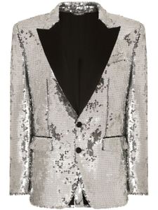 Dolce & Gabbana veste de smoking à revers brodés de sequins - Gris