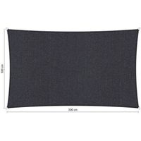 Shadow Comfort rechthoek 3x5m DuoColor Carbon Black met set - thumbnail