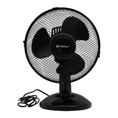 Alpina tafelventilator 23 cm. zwart