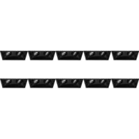 Kantelbare Dubbele Inbouwspot GU10 - Zwart Aluminium - 10-Pack