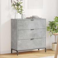 Dressoir met lade Betongrijs 79.5 x 33 x 82 cm Bewerkt hout