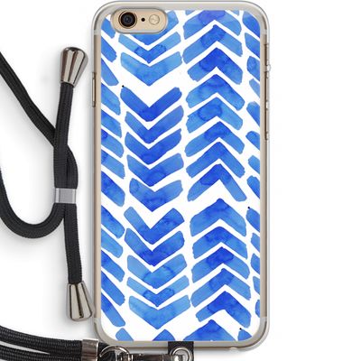 Blauwe pijlen: iPhone 6 PLUS / 6S PLUS Transparant Hoesje met koord