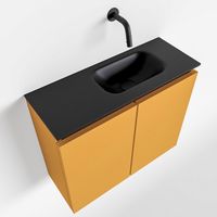 Toiletmeubel Mondiaz Ture | 60 cm | Meubelkleur Ocher | Eden wastafel Urban Rechts | Zonder kraangat