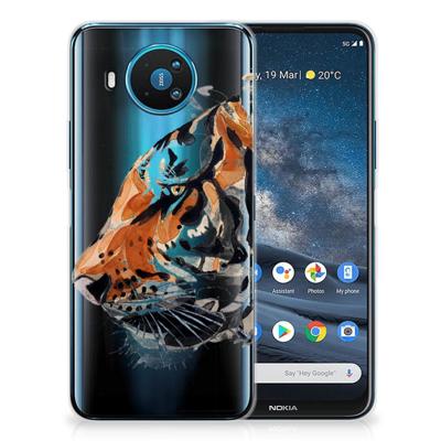 Smartphone hoesje Nokia 8.3 Watercolor Tiger