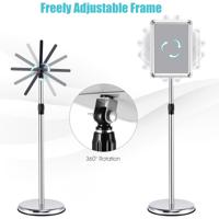 2-delige set Hoogteverstelbare A4 Informatiehouder Draaiende Posterstandaard Klantenstopper Zilver