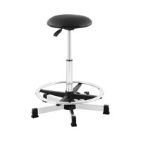 Werkkruk - 120 kg - Zwart - voetring - in hoogte verstelbaar vanaf 530 - 800 mm