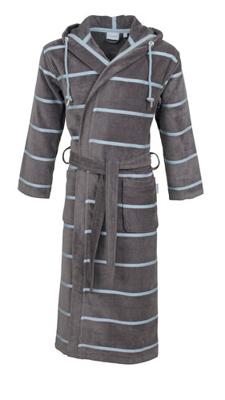 Carl Ross Carl Ross Heren Badjas Velours met Capuchon 610300 Basalt/Iceblue 60/62