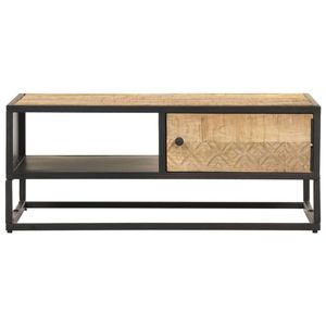 The Living Store Houten Salontafel - Industriële Stijl - Mangohout - 90x55x36 cm