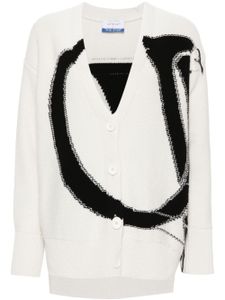 Off-White cardigan Ow Maxi Logo en laine - Blanc