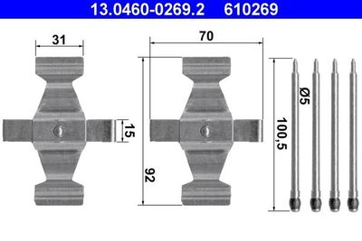 Accessoireset, schijfremblok 13046002692