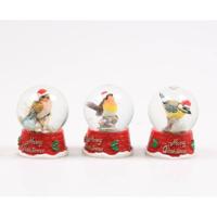 Vogel kerst schudbol 4x4x6cm