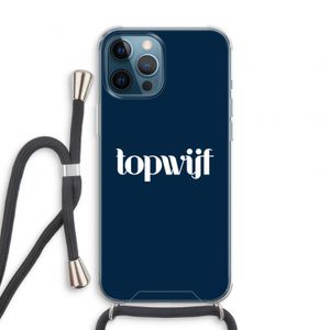 Topwijf Navy: iPhone 12 Pro Transparant Hoesje met koord