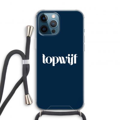 Topwijf Navy: iPhone 12 Pro Transparant Hoesje met koord