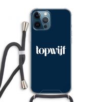 Topwijf Navy: iPhone 12 Pro Transparant Hoesje met koord