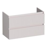 Brauer Joy Wavy - Onderkast Ondiep - 80 cm - met 2 Softclose Lades Greeploos en 1 Sifon Uitsparing - Mat Zand