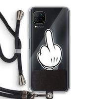 Middle finger white: Huawei P40 Lite Transparant Hoesje met koord Middle finger white: Huawei P40 Lite Transparant Hoesje met koord