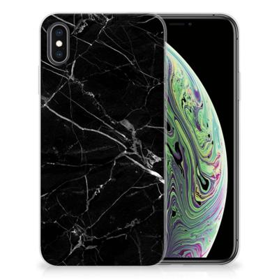 Apple iPhone Xs Max | TPU | Siliconen hoesje | Marmer Zwart - Origineel Cadeau Vader