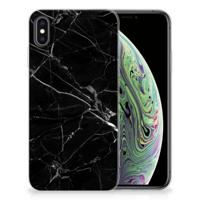 Apple iPhone Xs Max | TPU | Siliconen hoesje | Marmer Zwart - Origineel Cadeau Vader