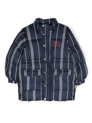 Mini Rodini veste de sport rayée à logo brodé - Bleu