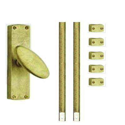 Hardbrass Raamespagnolet set 300cm - messing getrommeld