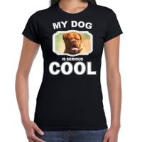 Honden liefhebber shirt Franse mastiff my dog is serious cool zwart voor dames - thumbnail