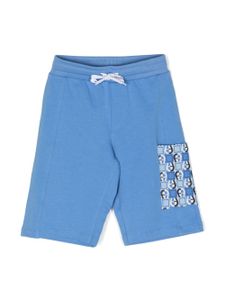 Aigner Kids short en coton à logo imprimé - Bleu