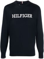 Tommy Hilfiger pull en coton à logo intarsia - Bleu - thumbnail